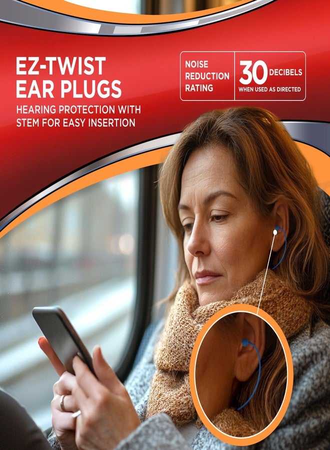 هيروس سدادات أذن إسفنجية Hearos SoftStar EZ Twist مزودة بسلك، علبة مجانية، معدل تخفيف الضوضاء 30، زوج واحد، برتقالي، 5521 - Image 3